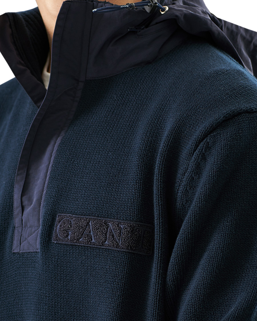 Herr | Tröjor | GANT | Rough Weather Half-Zip Sweater Evening Blue