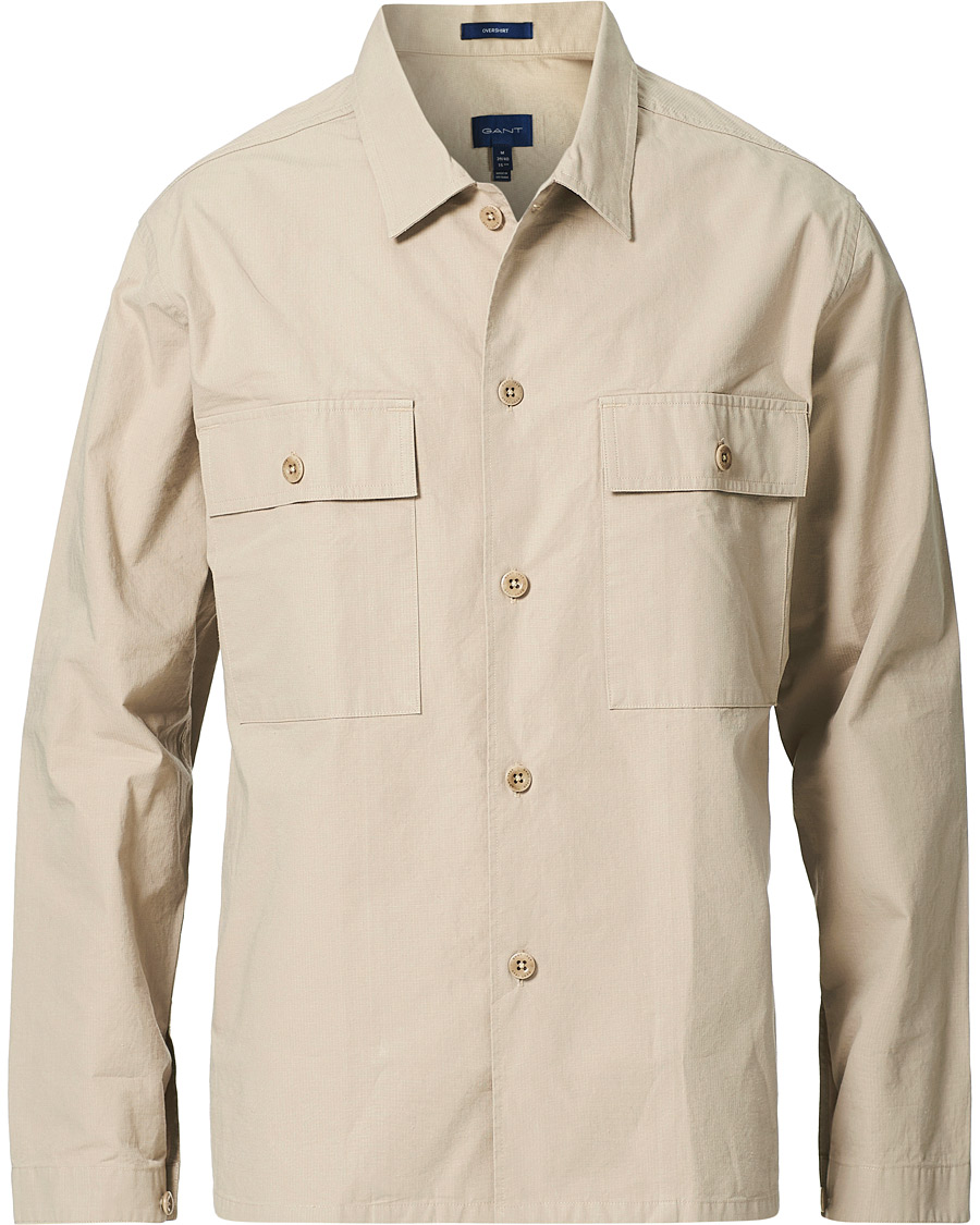 Herr | Skjortor | GANT | Ripstop Overshirt Plaza Taupe