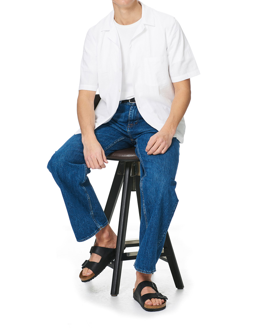 Herr | Skjortor | Samsøe Samsøe | Samsøe & Samsøe Oscar Seersucker Short Sleeve Shirt White