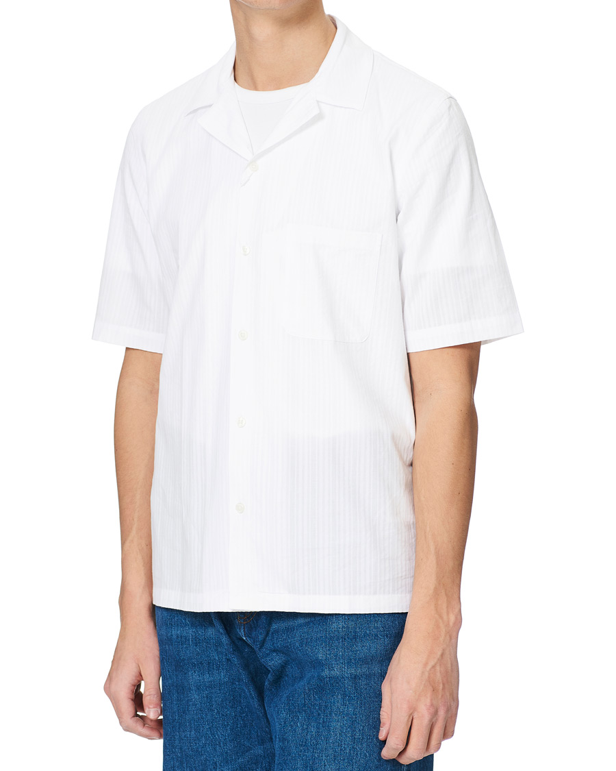 Herr | Skjortor | Samsøe Samsøe | Samsøe & Samsøe Oscar Seersucker Short Sleeve Shirt White