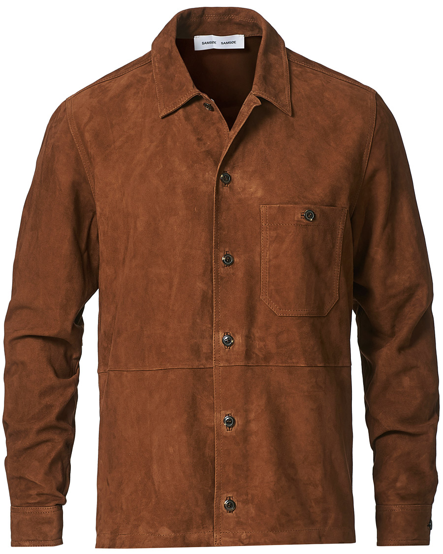 Herr | Skjortor | Samsøe Samsøe | Samsøe & Samsøe Ruffo Suede Overshirt Emperador