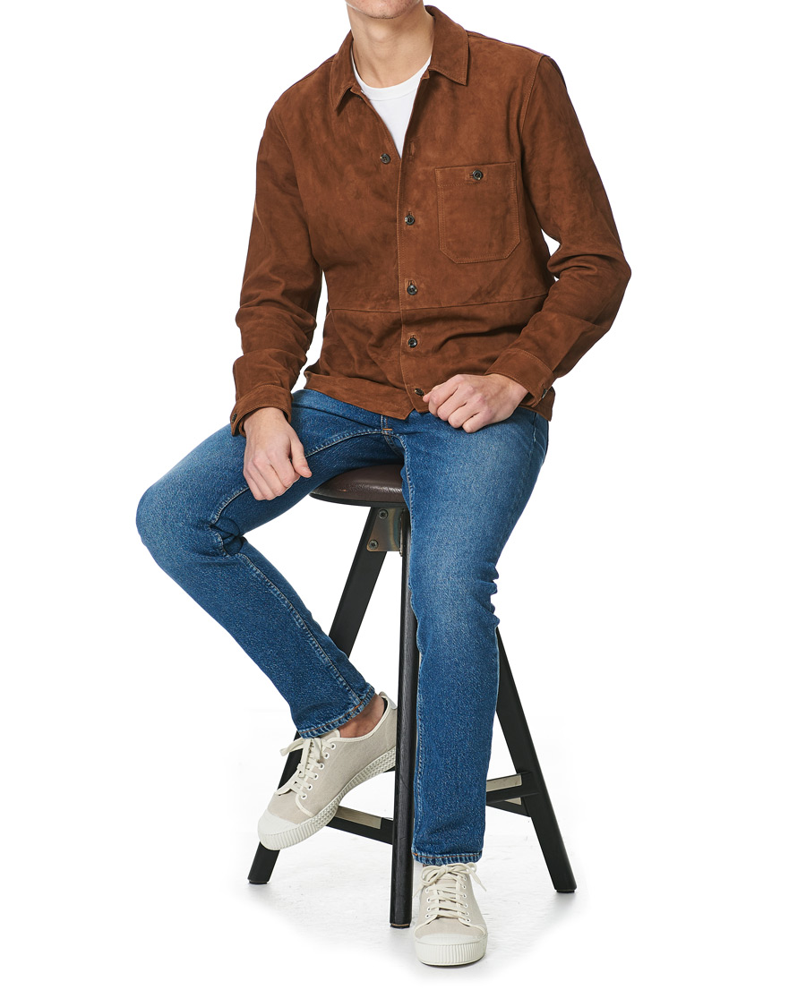 Herr | Skjortor | Samsøe Samsøe | Samsøe & Samsøe Ruffo Suede Overshirt Emperador