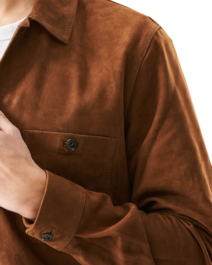 Herr | Skjortor | Samsøe Samsøe | Samsøe & Samsøe Ruffo Suede Overshirt Emperador