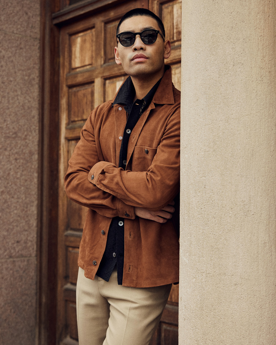 Herr | Skjortor | Samsøe Samsøe | Samsøe & Samsøe Ruffo Suede Overshirt Emperador