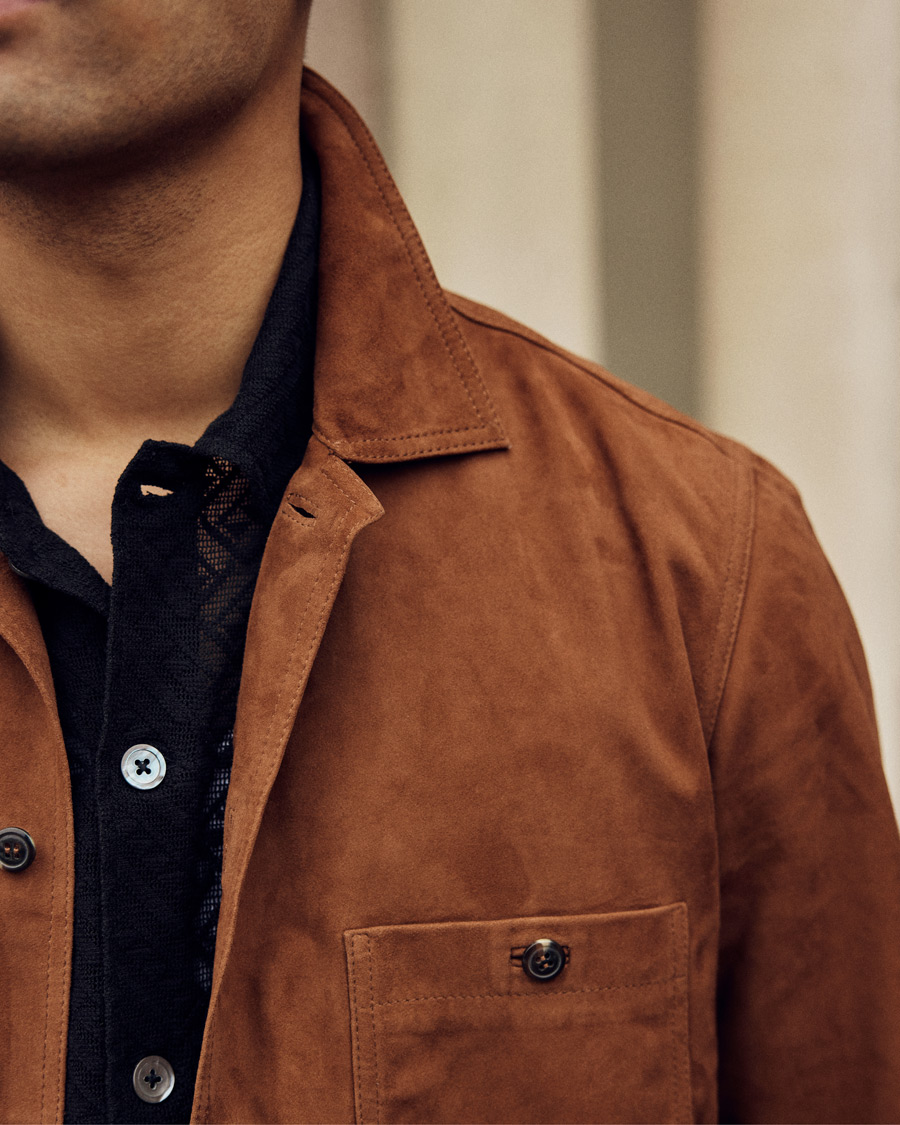 Herr | Skjortor | Samsøe Samsøe | Samsøe & Samsøe Ruffo Suede Overshirt Emperador