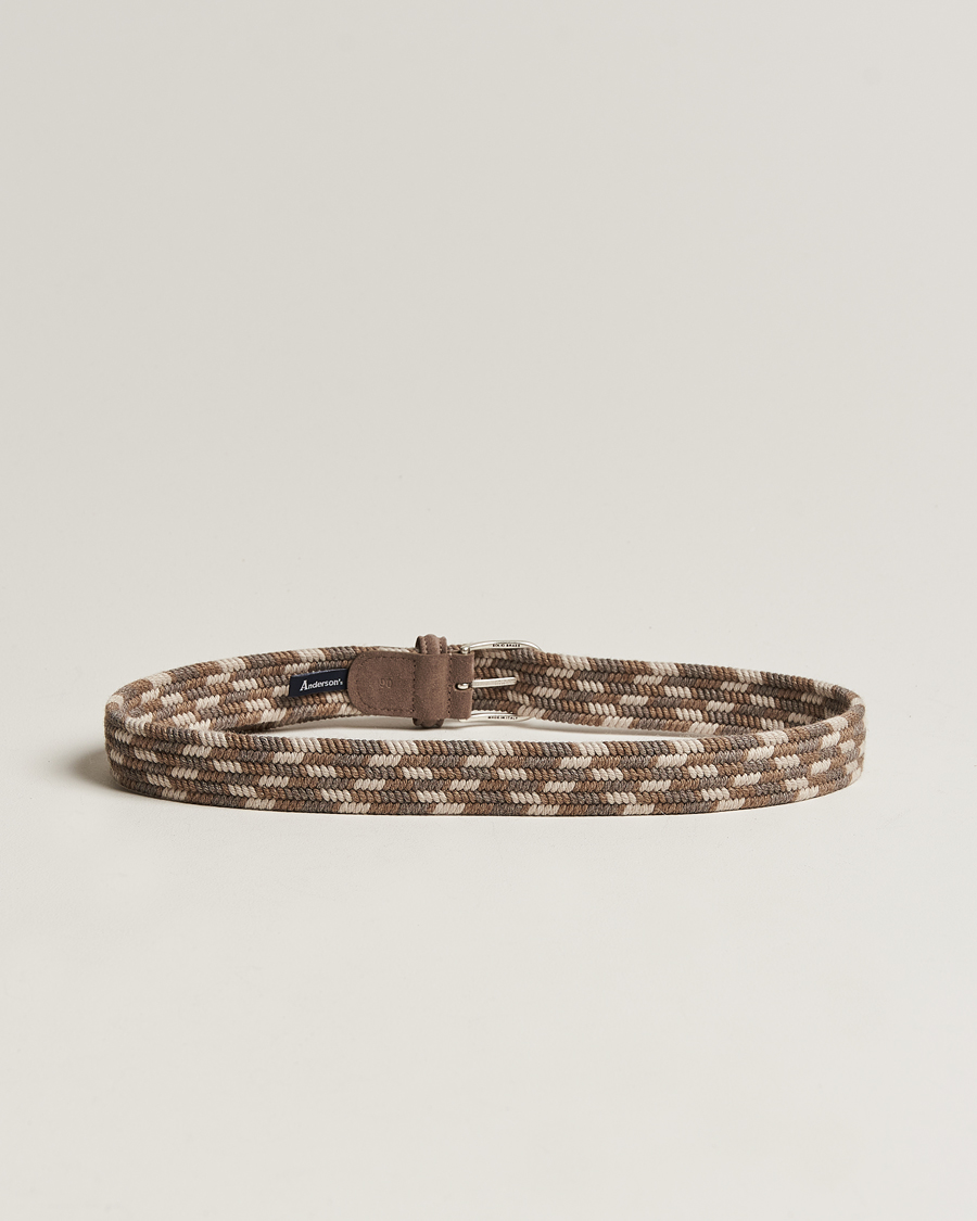 Herr |  | Anderson\'s | Braided Wool Belt Multi Natural