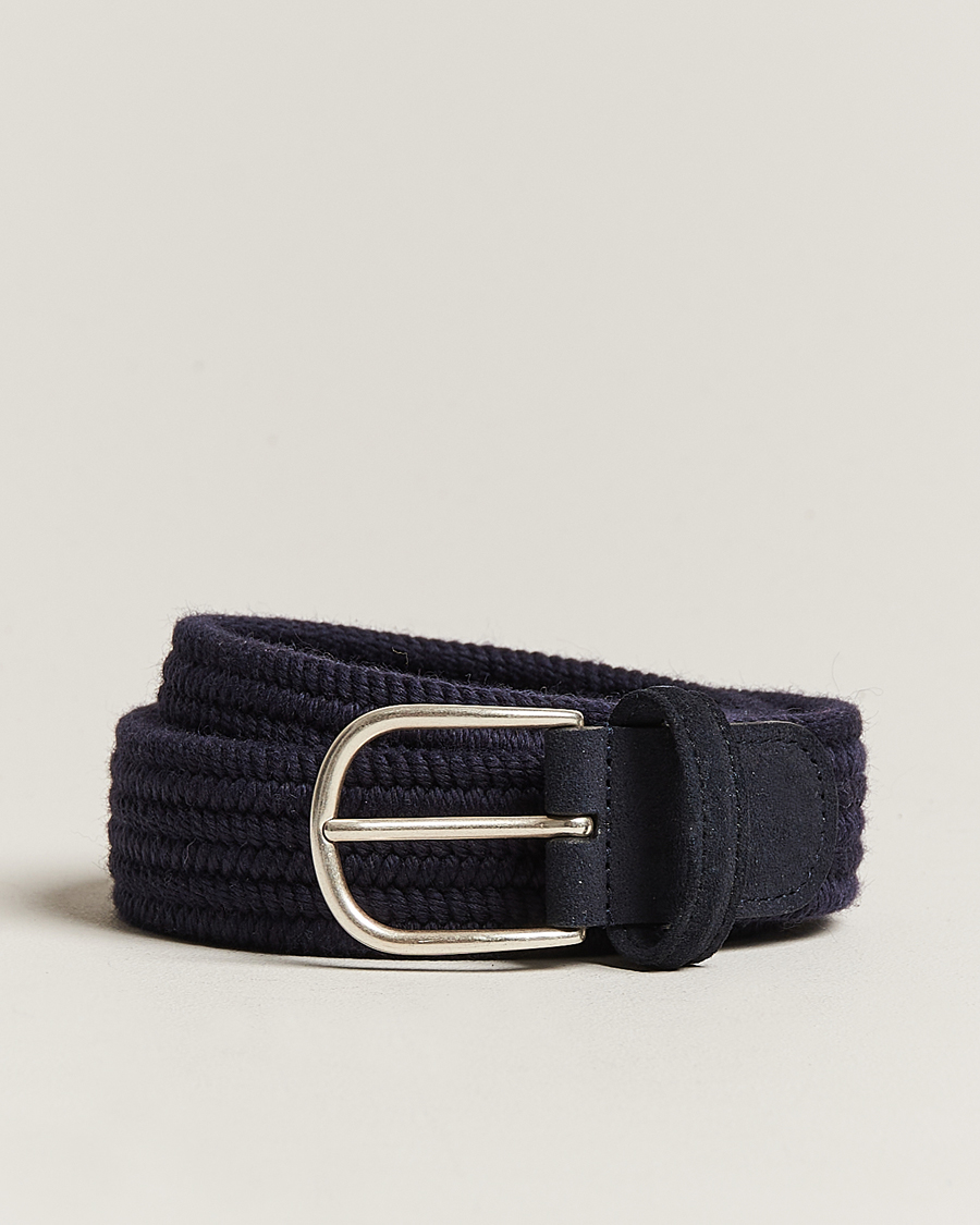 Herr |  | Anderson's | Braided Wool Belt Navy