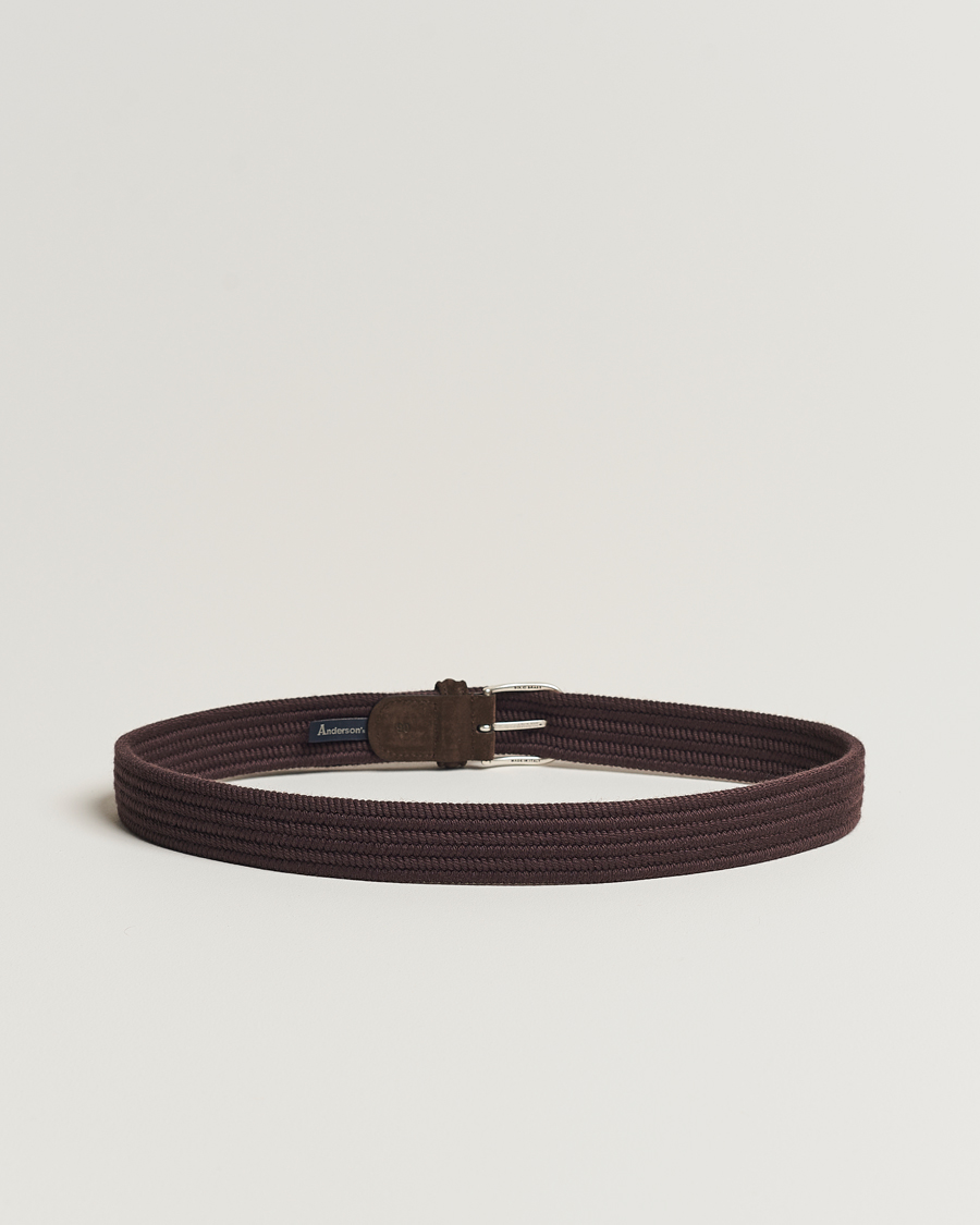 Herr | Bälten | Anderson's | Braided Wool Belt Brown