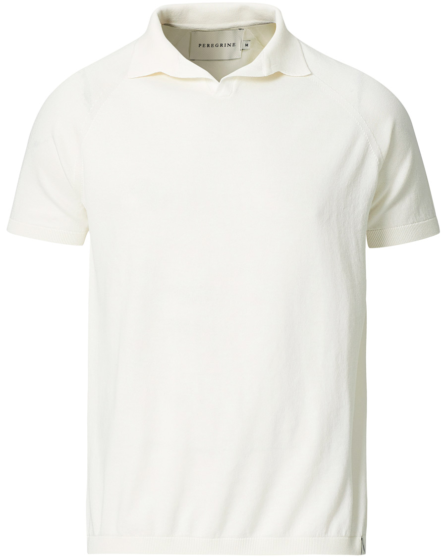 Herr | Pikéer | Peregrine | Emery Knitted Cotton Polo White