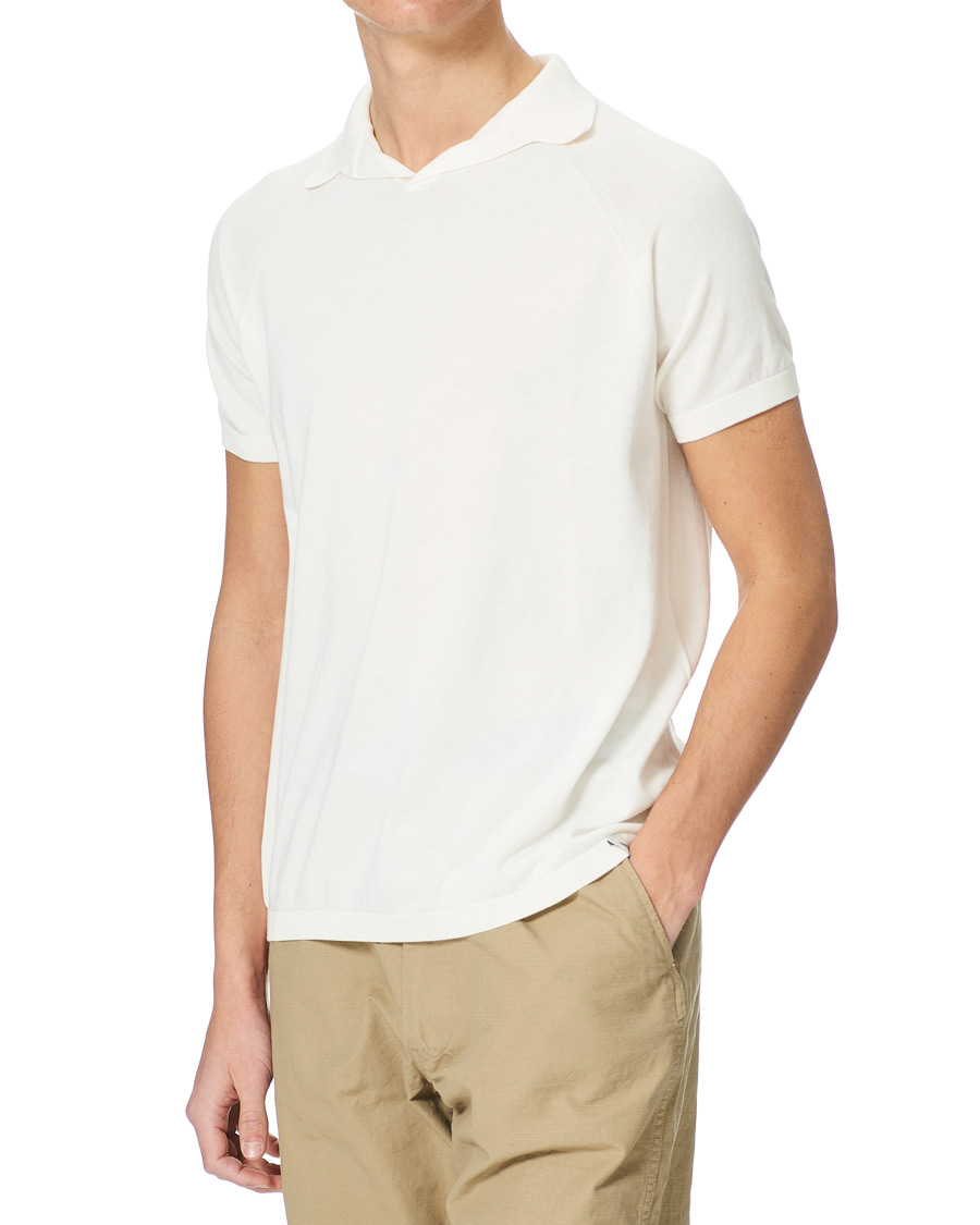 Herr | Pikéer | Peregrine | Emery Knitted Cotton Polo White