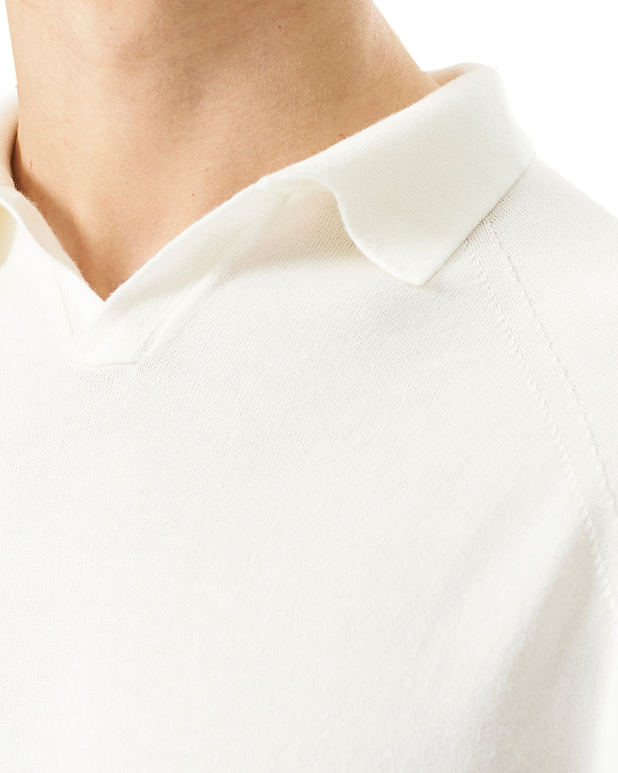 Herr | Pikéer | Peregrine | Emery Knitted Cotton Polo White