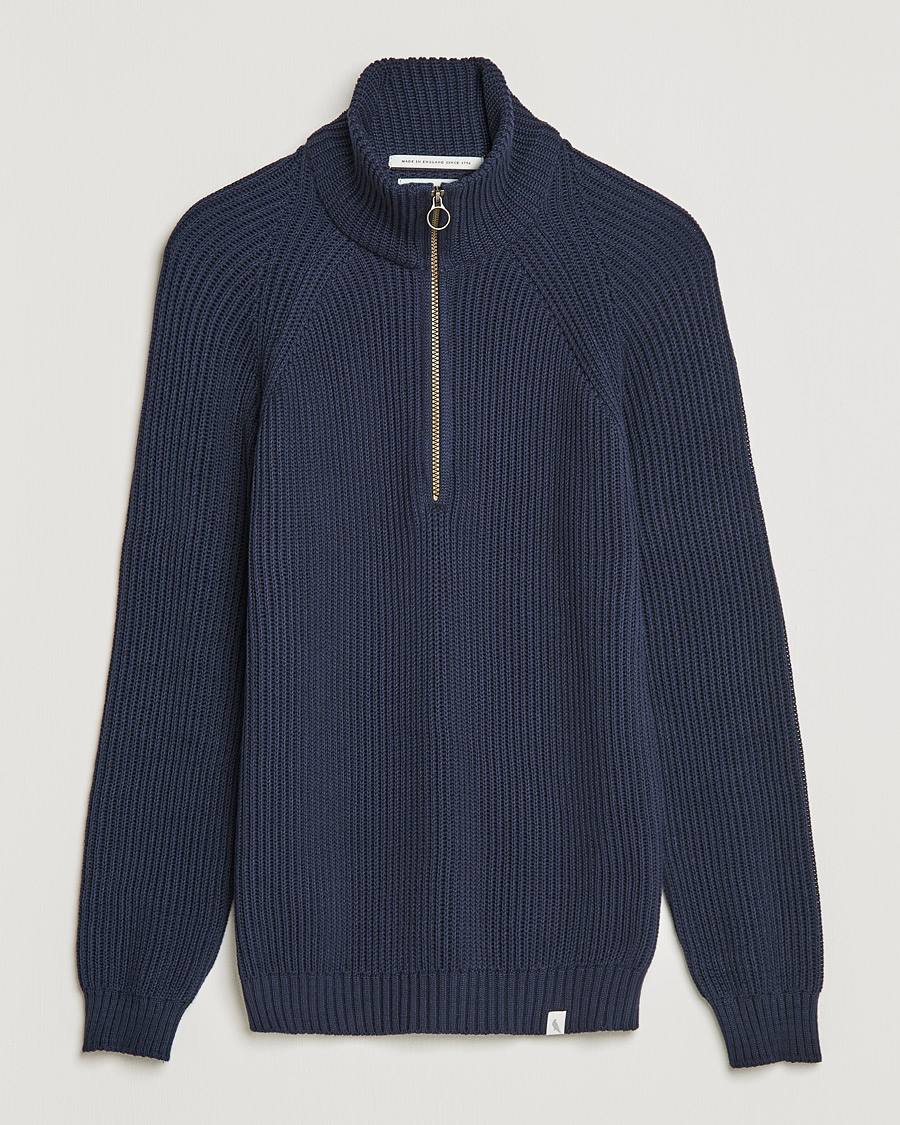 Herr | Tröjor | Peregrine | Felix Quarter Zip Jumper Navy