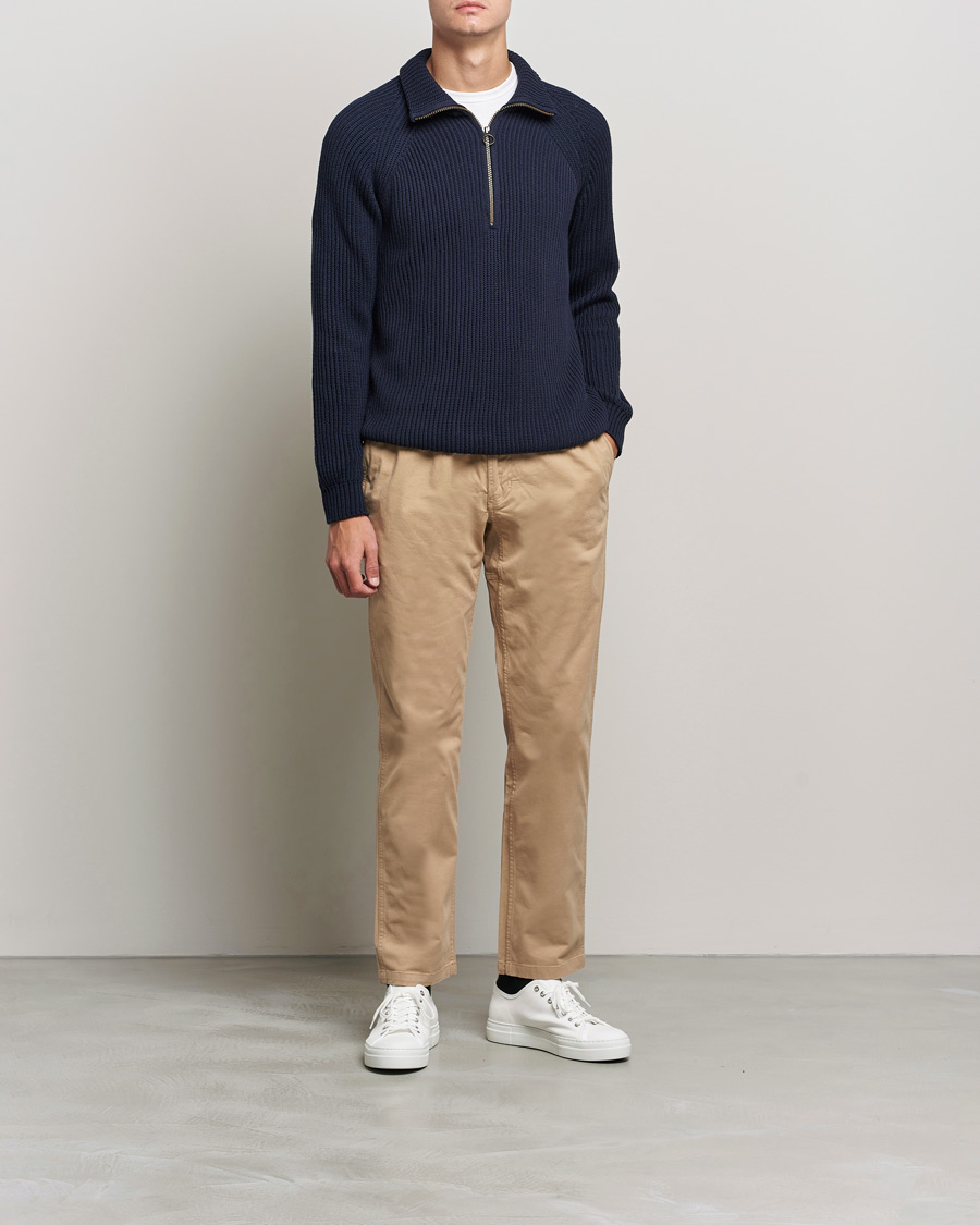 Herr | Tröjor | Peregrine | Felix Quarter Zip Jumper Navy
