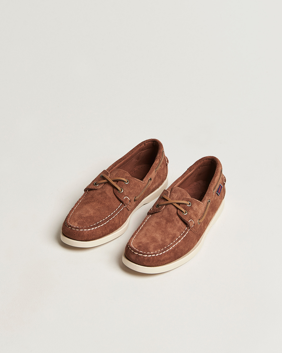 Herr | Skor | Sebago | Docksides Suede Boat Shoe Dark Brown