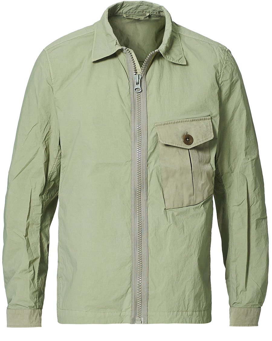 Herr | Jackor | Ten c | Garment Dyed Nylon Shirt Jacket Light Green