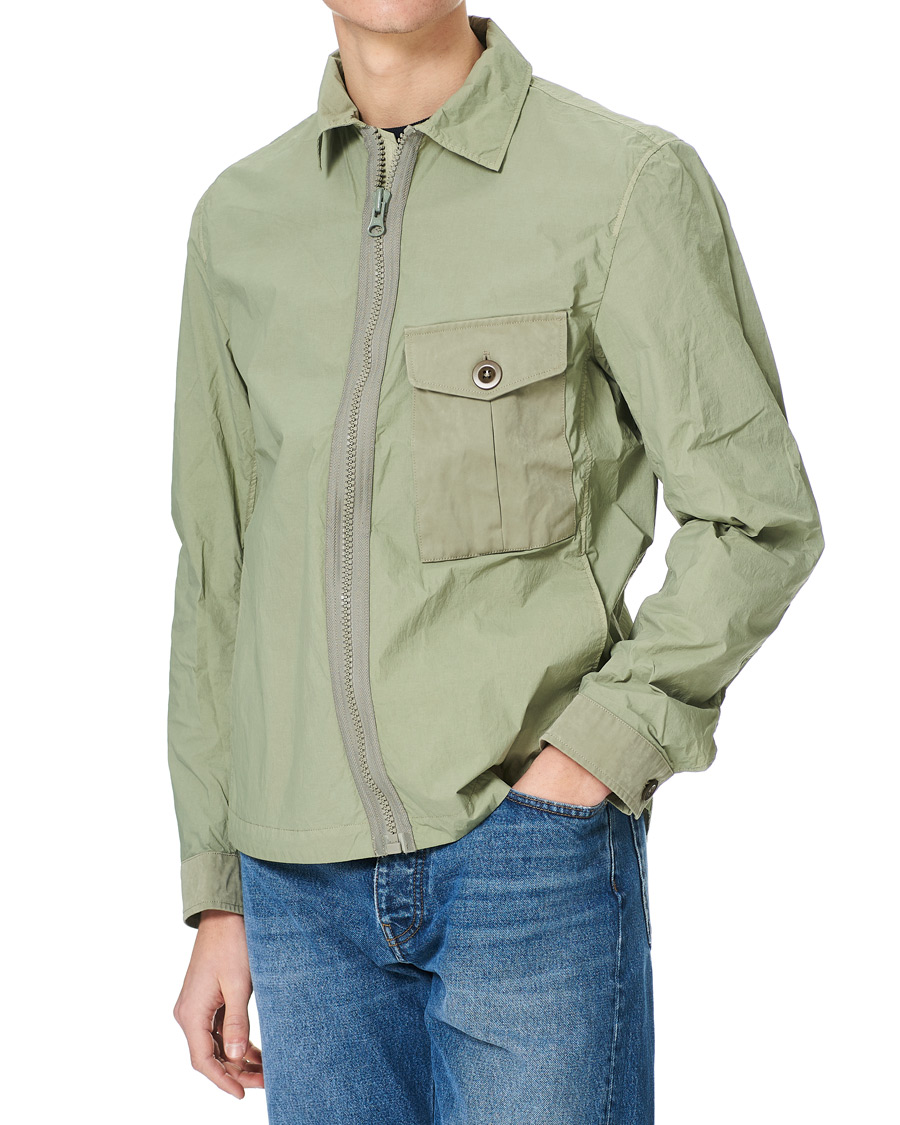 Herr | Jackor | Ten c | Garment Dyed Nylon Shirt Jacket Light Green