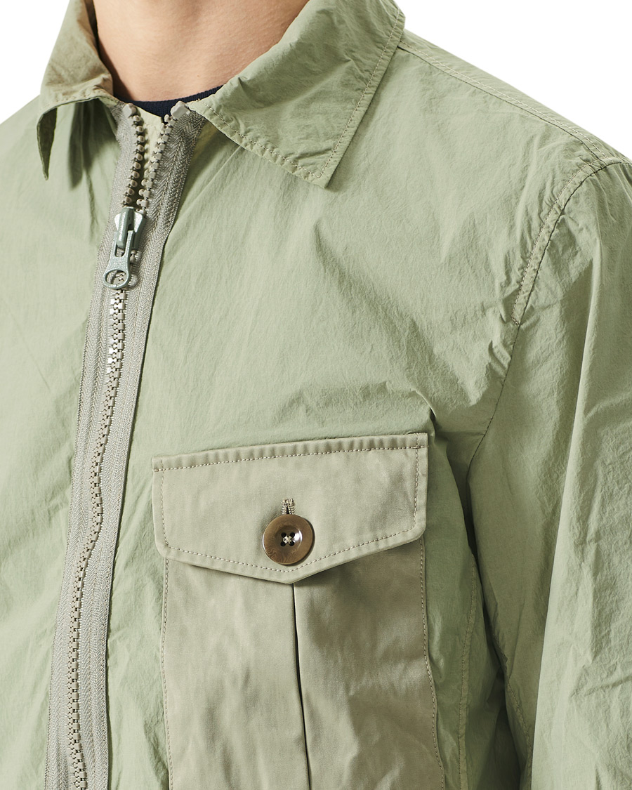 Herr | Jackor | Ten c | Garment Dyed Nylon Shirt Jacket Light Green