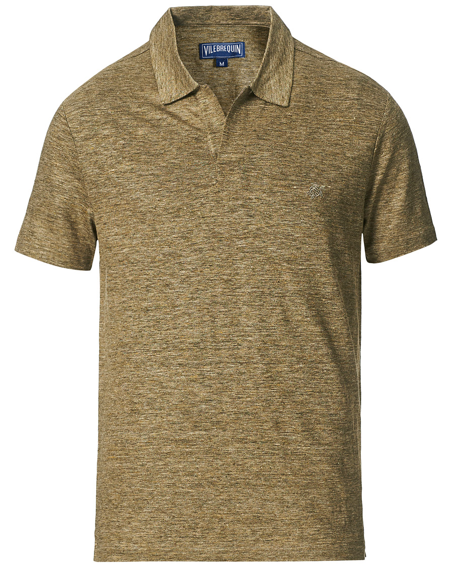 Herr | Pikéer | Vilebrequin | Jersey Linen Polo Olive Chine