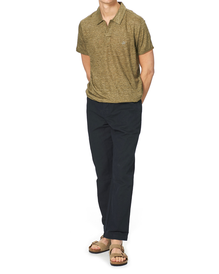 Herr | Pikéer | Vilebrequin | Jersey Linen Polo Olive Chine