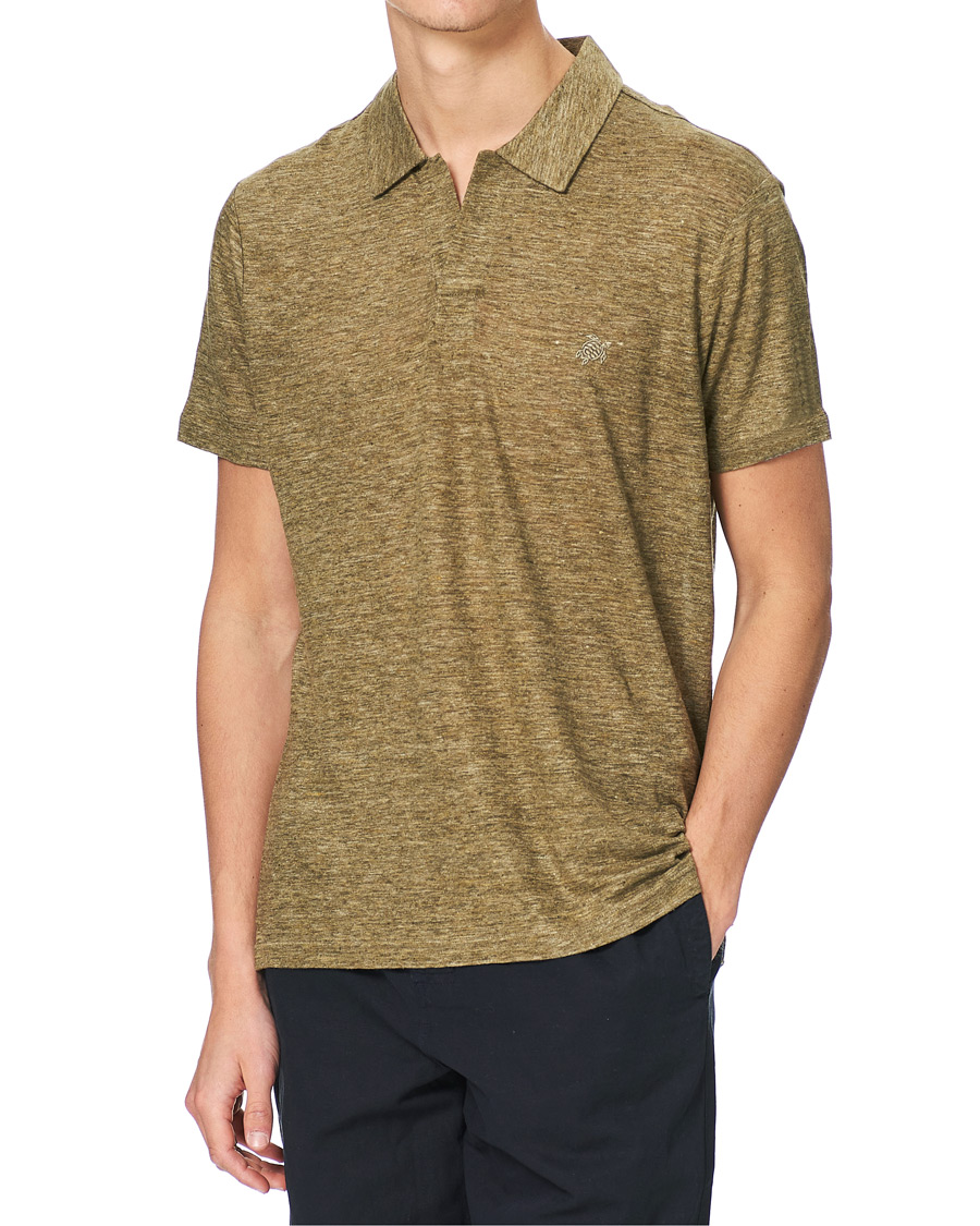 Herr | Pikéer | Vilebrequin | Jersey Linen Polo Olive Chine