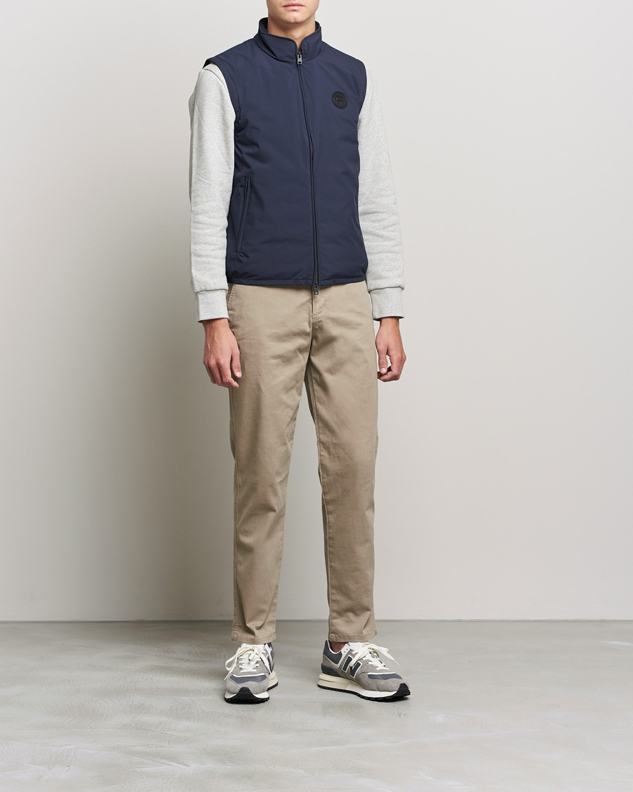 Herr | Jackor | Woolrich | Pacific Padded Vest Melton Blue