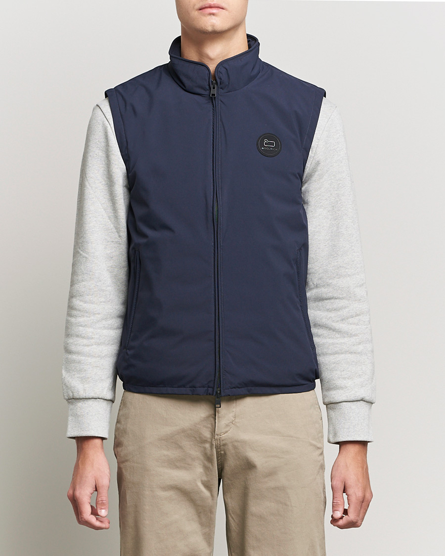 Herr | Jackor | Woolrich | Pacific Padded Vest Melton Blue