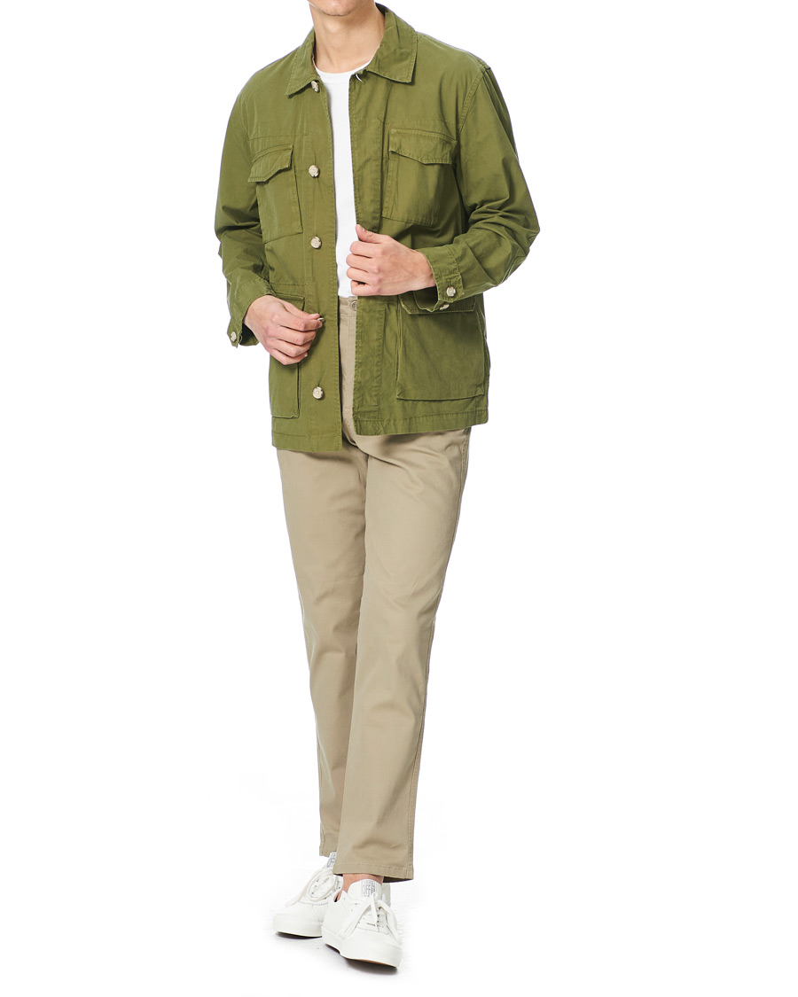 Herr | Skjortor | Woolrich | Military Cotton Field Shirt Jacket Ivy Green