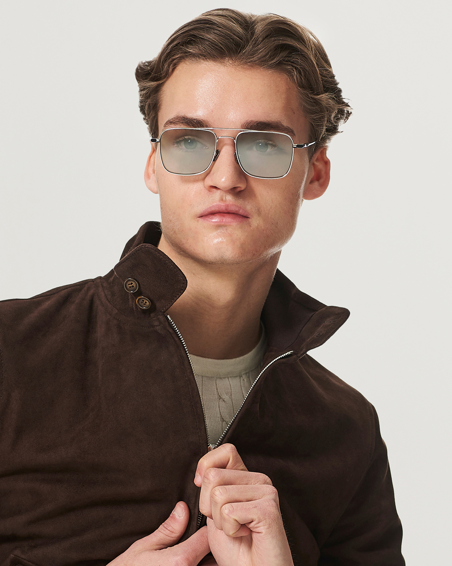 Herr | Fyrkantiga solglasögon | Brioni | BR0101S Sunglasses Silver/Green