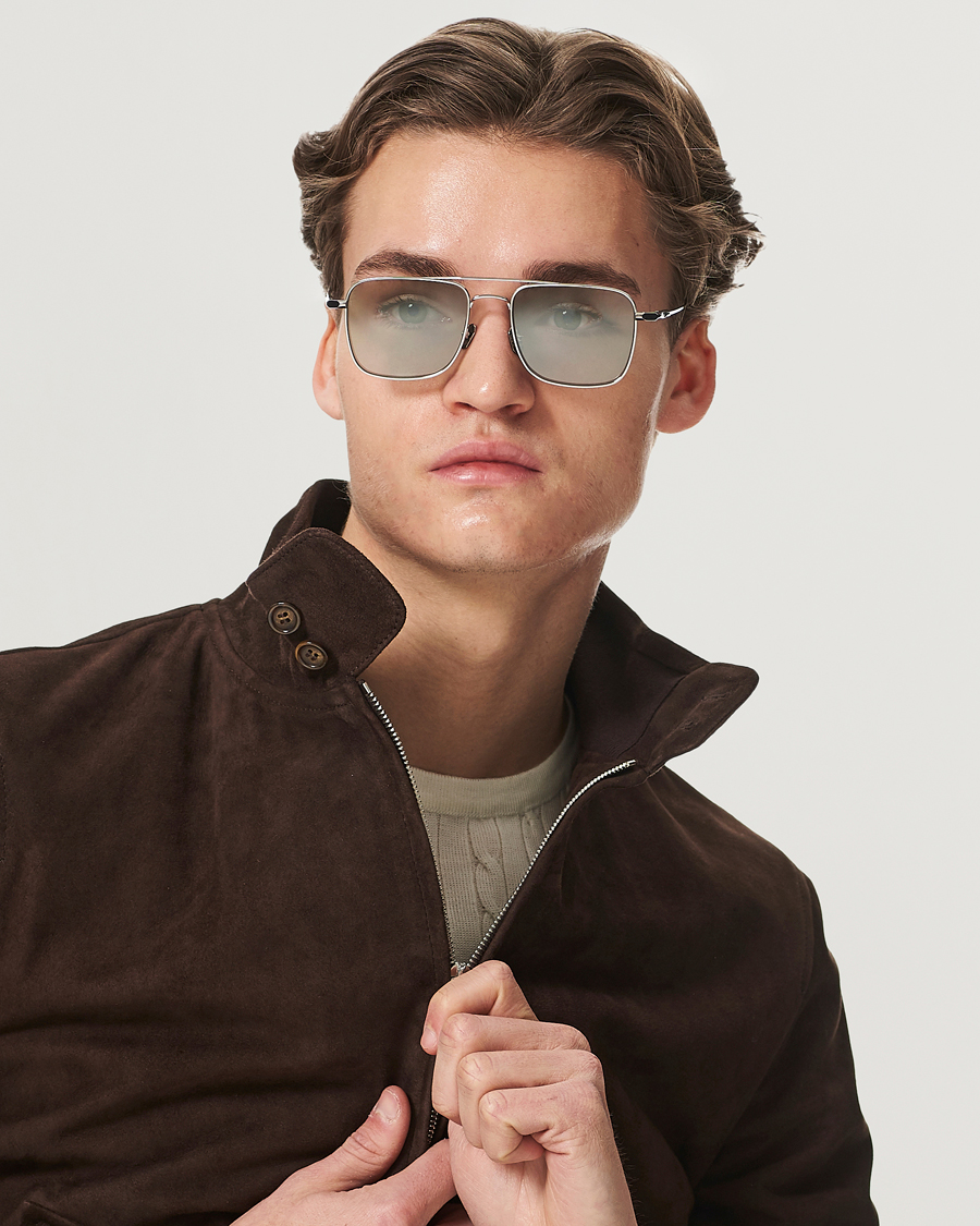 Herr | Brioni BR0101S Sunglasses Silver/Green | Brioni | BR0101S Sunglasses Silver/Green