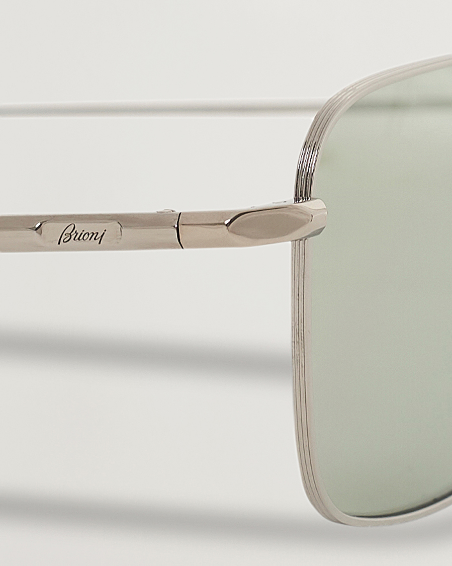 Herr | Brioni BR0101S Sunglasses Silver/Green | Brioni | BR0101S Sunglasses Silver/Green