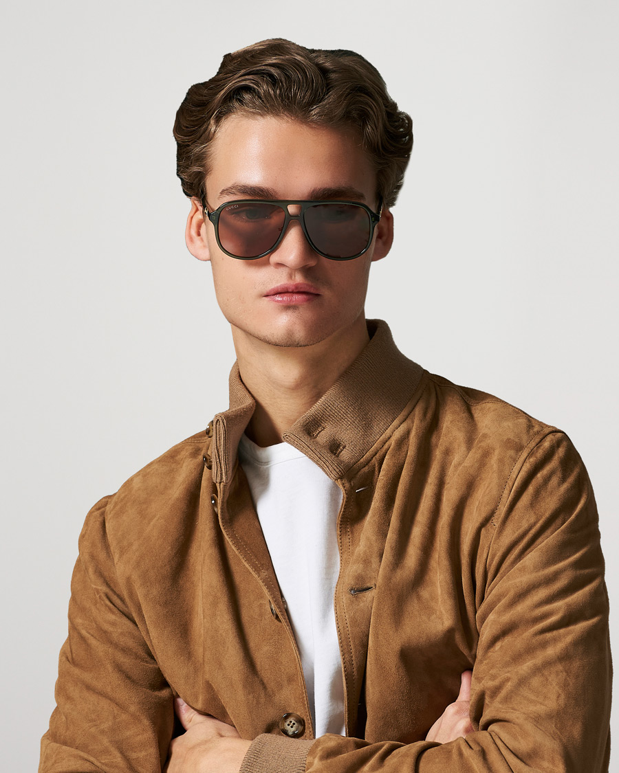 Herr | Pilotsolglasögon | Gucci | GG1156S Sunglasses Green/Brown