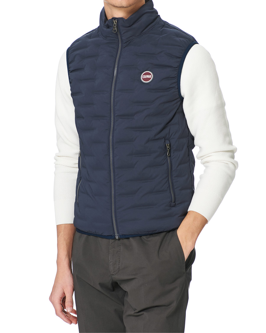 Herr | Jackor | Colmar | Lightweight Square Vest Navy