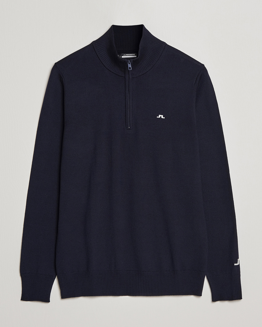 Herr | Tröjor | J.Lindeberg | Kian Tour Merino Half Zip Navy