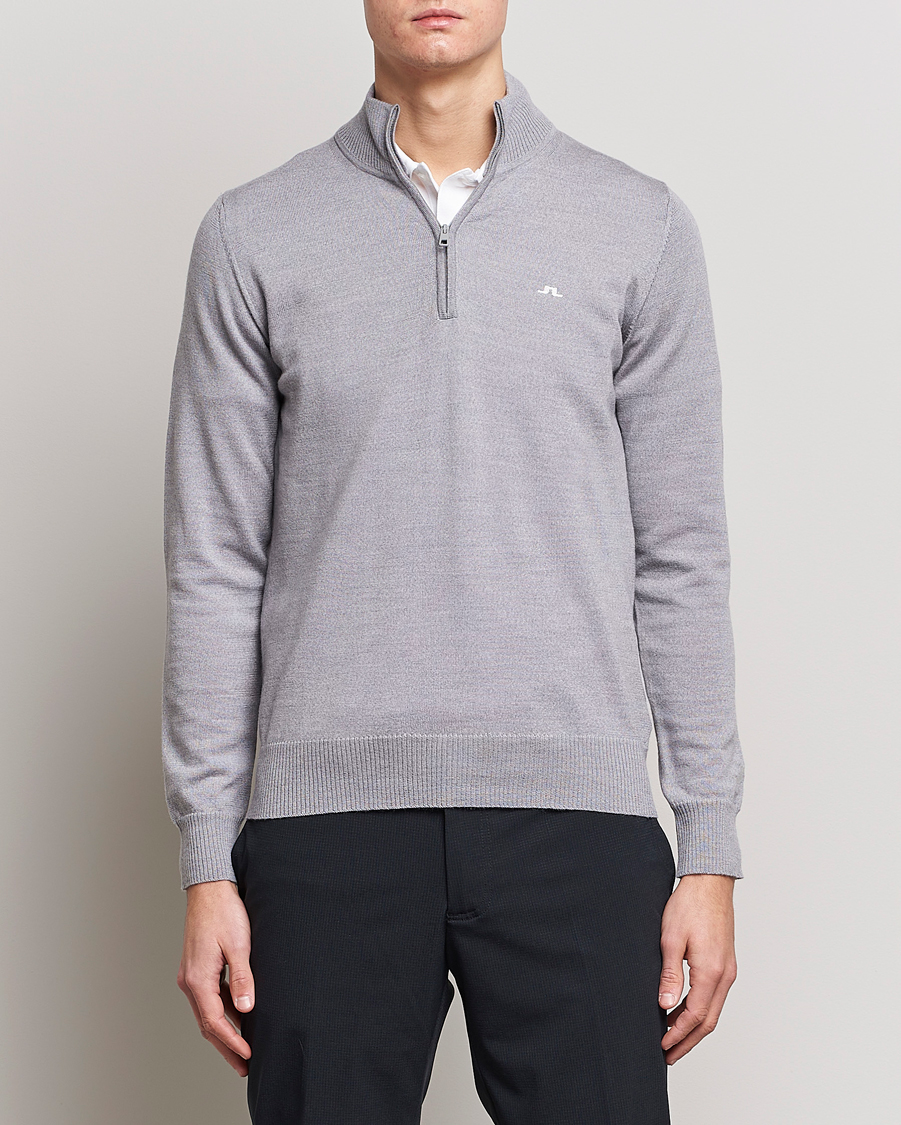 Herre | J.Lindeberg | J.Lindeberg | Kian Tour Merino Half Zip Grey Melange