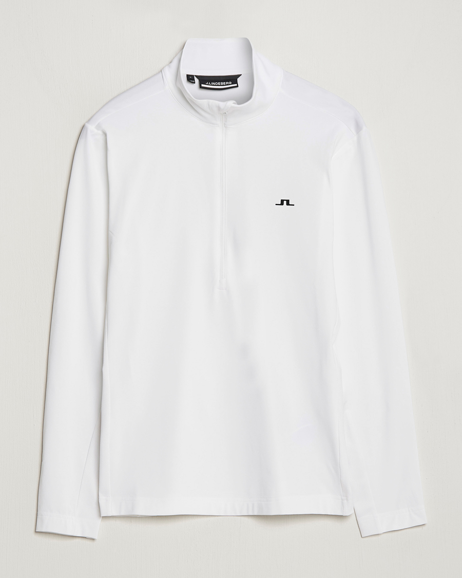Herr | Tröjor | J.Lindeberg | Luke Jersey Half Zip White