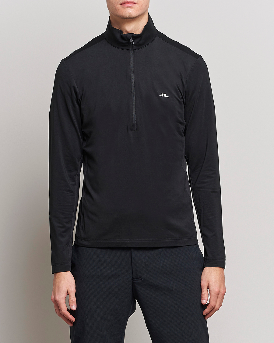 Herr | Tröjor | J.Lindeberg | Luke Jersey Half Zip Black