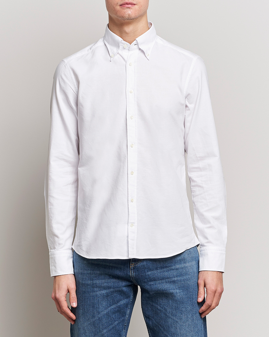 Herr | Kavaj | Stenströms | Slimline Oxford Shirt White
