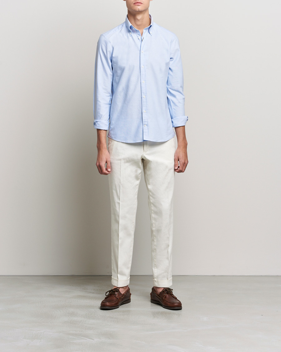 Herr | Skjortor | Stenströms | Slimline Oxford Shirt Light Blue