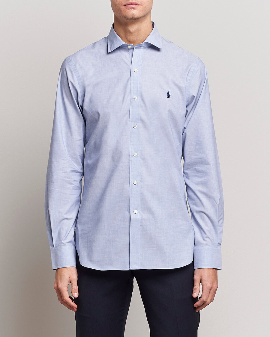 Herr | Formella | Polo Ralph Lauren | Slim Fit Poplin Cut Away Dress Shirt Light Blue