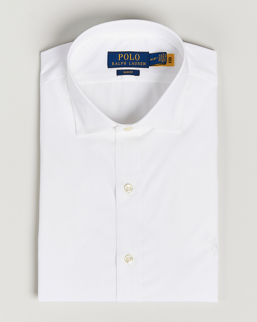 Herr | | Polo Ralph Lauren | Slim Fit Poplin Cut Away Dress Shirt White