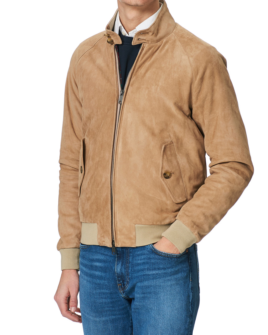 Herr | Jackor | Baracuta | G9 Suede Jacket Sand Stone