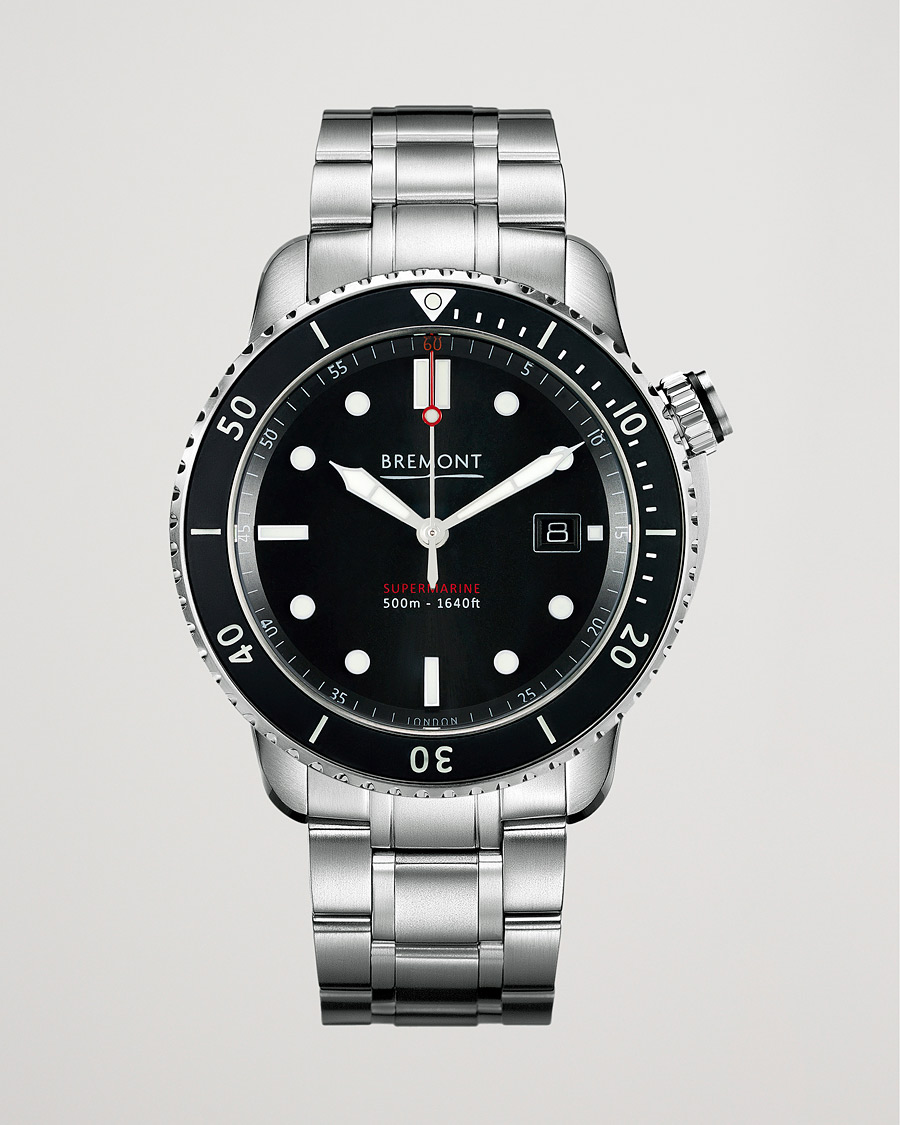 Herr | Bremont S500 Supermarine 43mm Steel Bracelet Black Dial | Bremont | S500 Supermarine 43mm Steel Bracelet Black Dial