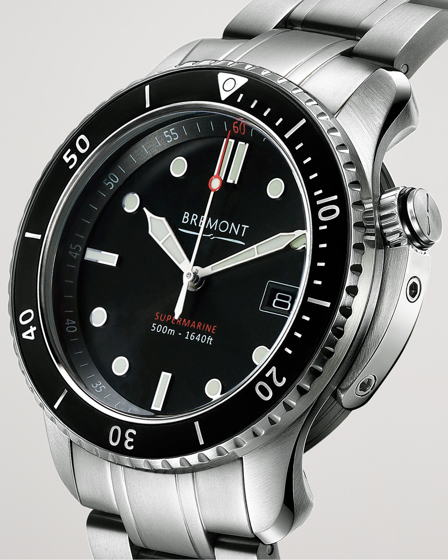 Herr | Bremont S500 Supermarine 43mm Steel Bracelet Black Dial | Bremont | S500 Supermarine 43mm Steel Bracelet Black Dial