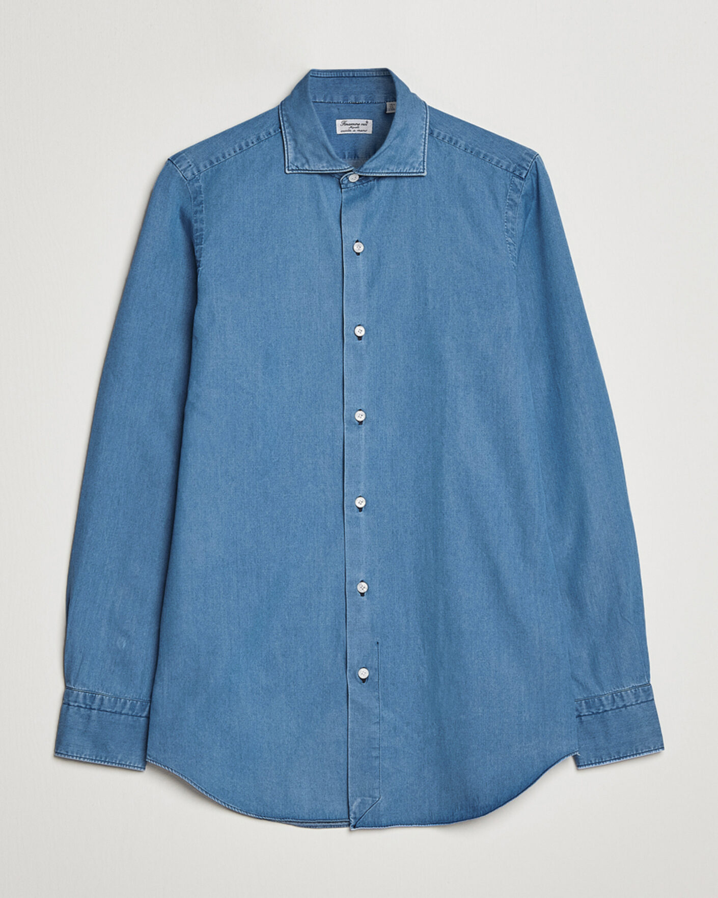 Herr | Skjortor | Finamore Napoli | Milano Slim Denim Shirt Light Indigo