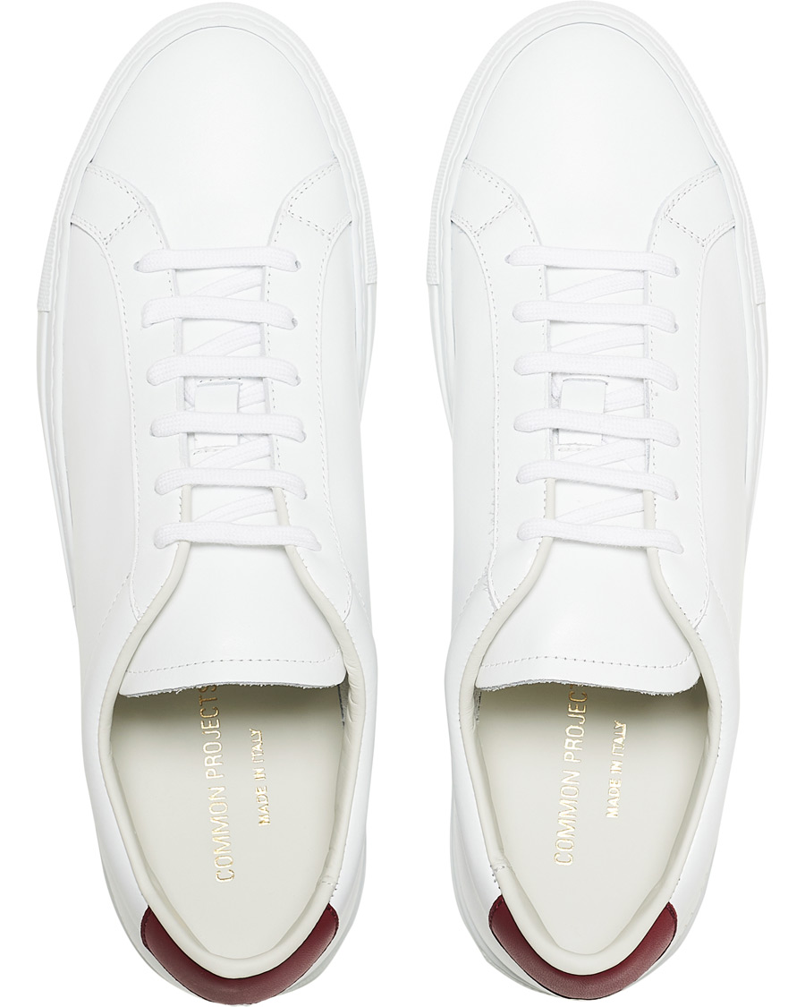 Herr | Common Projects Retro Low Sneaker White/Red | Common Projects | Retro Low Sneaker White/Red