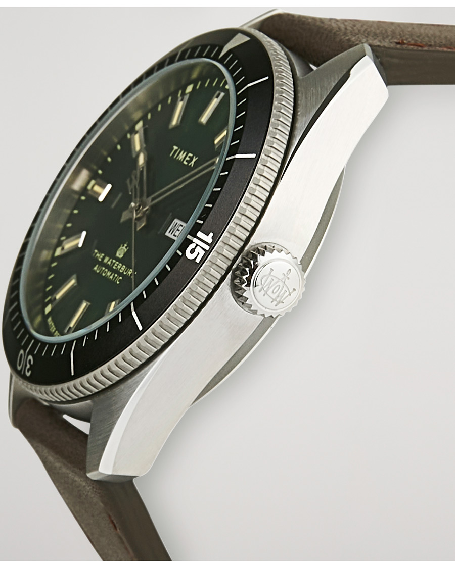 Herr | Timex Waterbury Diver Automatic 40mm Leather/Green Dial | Timex | Waterbury Diver Automatic 40mm Leather/Green Dial