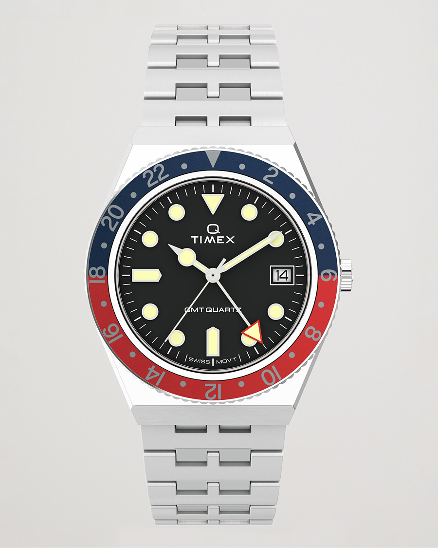 Herr | Timex Q Diver GMT 38mm Navy/Red | Timex | Q Diver GMT 38mm Navy/Red