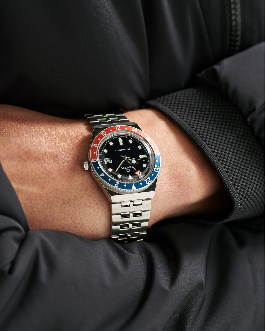 Herr | Timex Q Diver GMT 38mm Navy/Red | Timex | Q Diver GMT 38mm Navy/Red