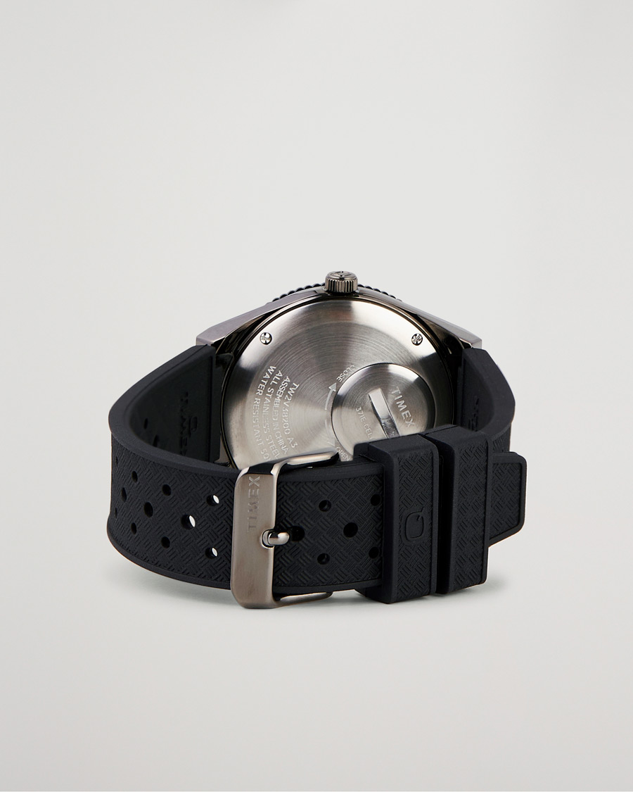 Herr | Timex Q Diver GMT 38mm Rubber Strap Black/Grey | Timex | Q Diver GMT 38mm Rubber Strap Black/Grey