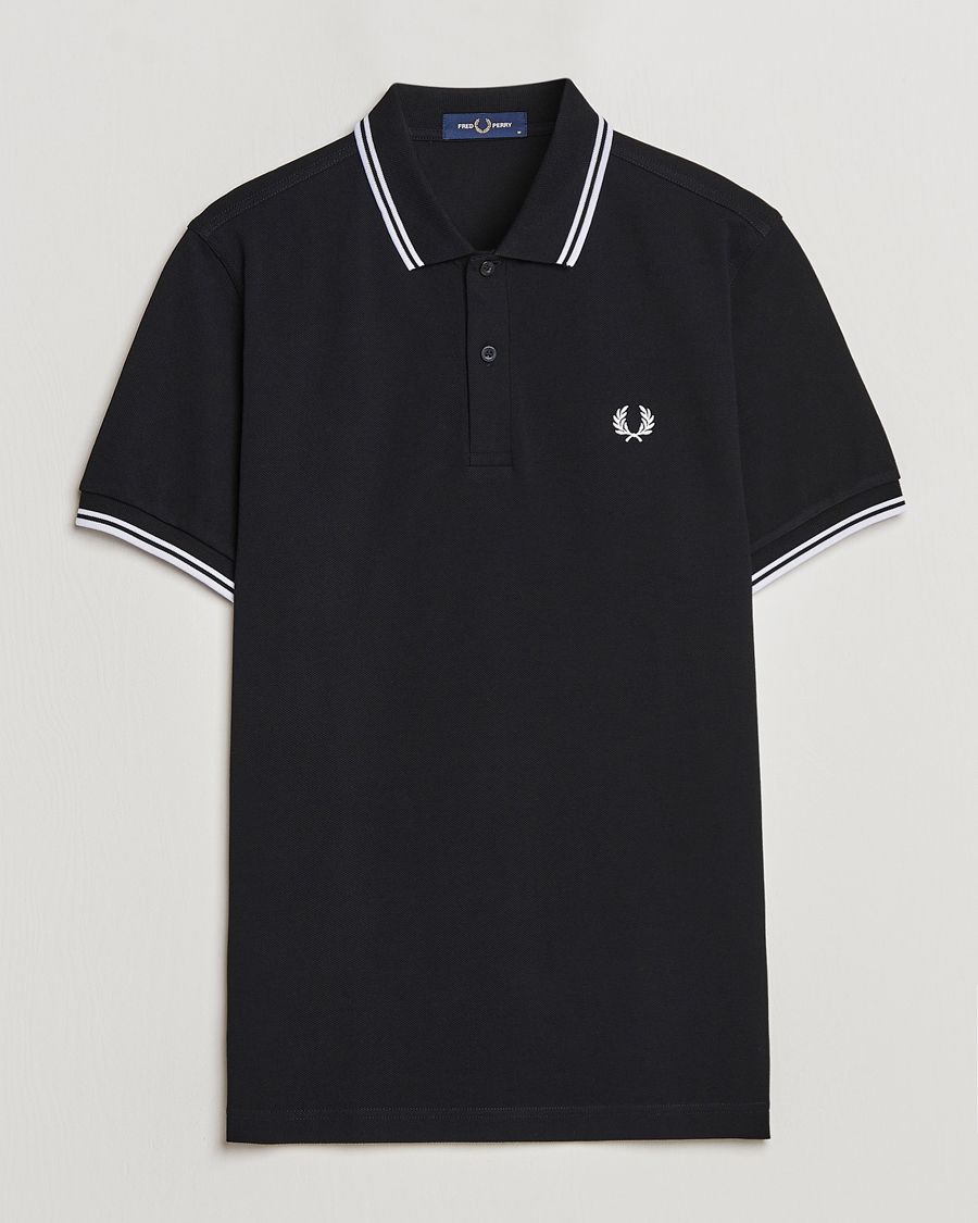 Herr | Pikéer | Fred Perry | Twin Tipped Polo Shirt Black